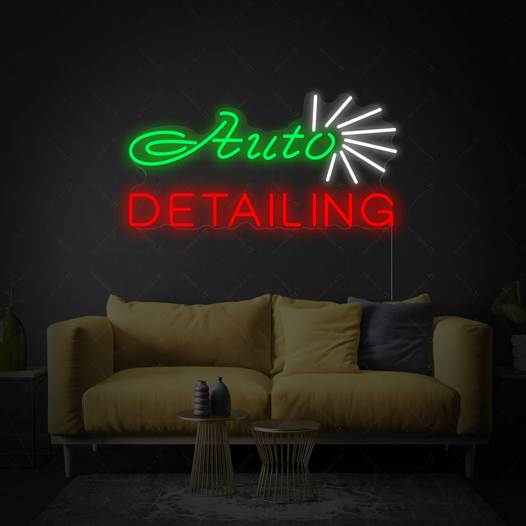 "Butik, Auto Detailing" Neonskilt