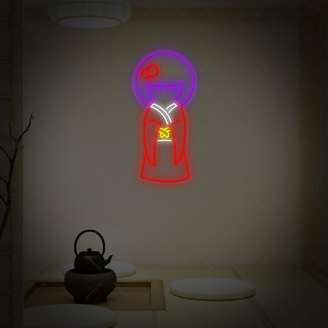 Geisha i kimono Neonskilt, Japansk neonskilt