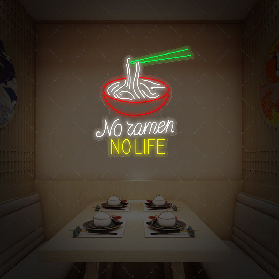 No Ramen No Life Neonskilt, Indretning af japansk restaurant