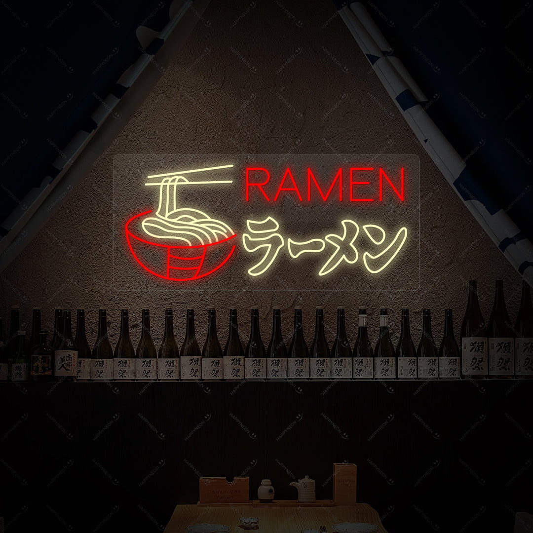 Ramen-nudler Neonskilt, Indretning af japansk restaurant