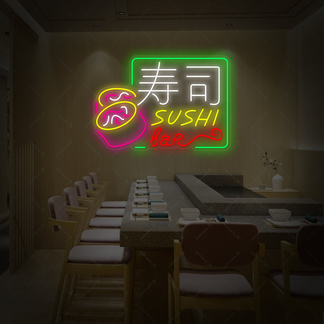 Sushi Bar Neonskilt, Indretning af japansk restaurant