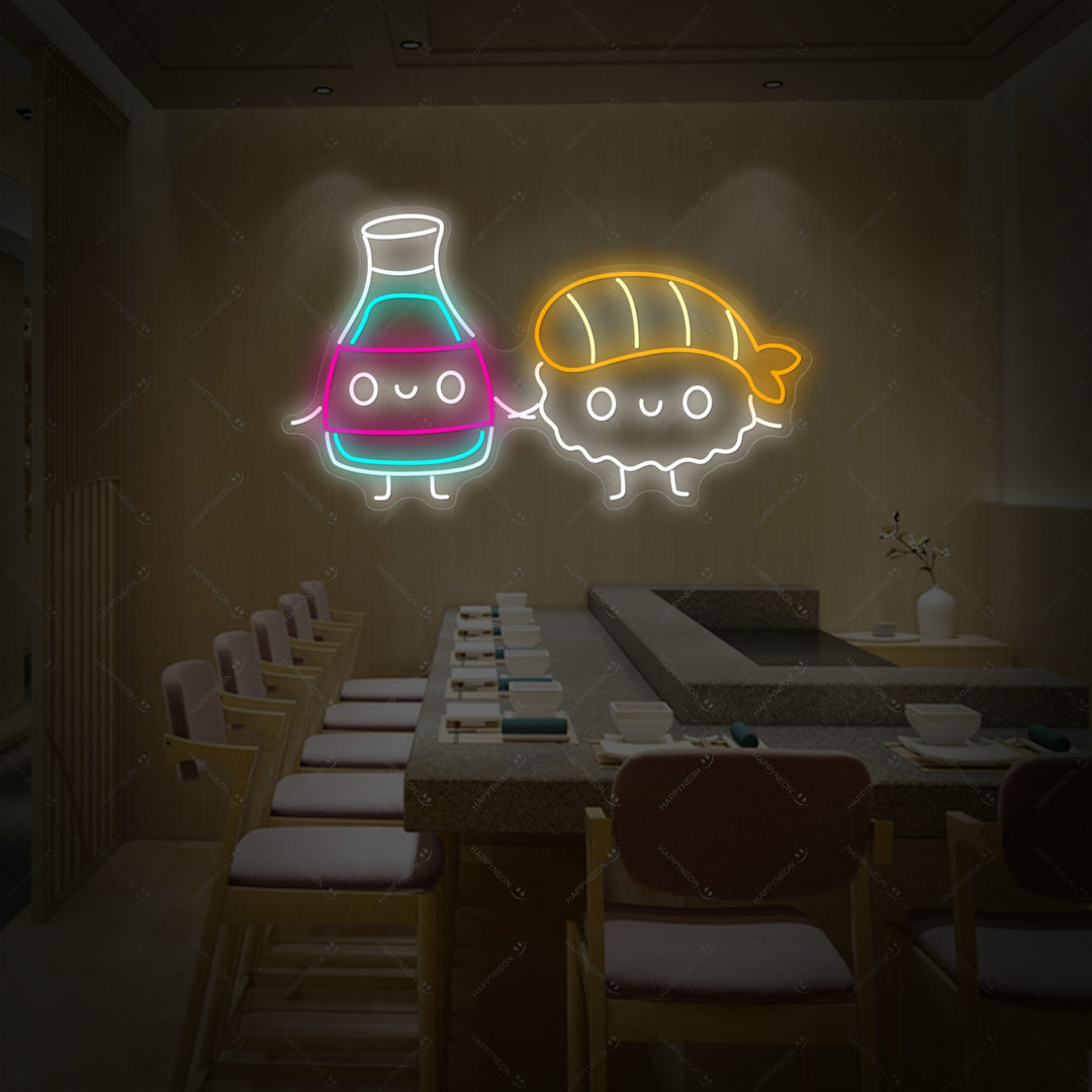 Sushi Neonskilt, Japansk restaurant indretning