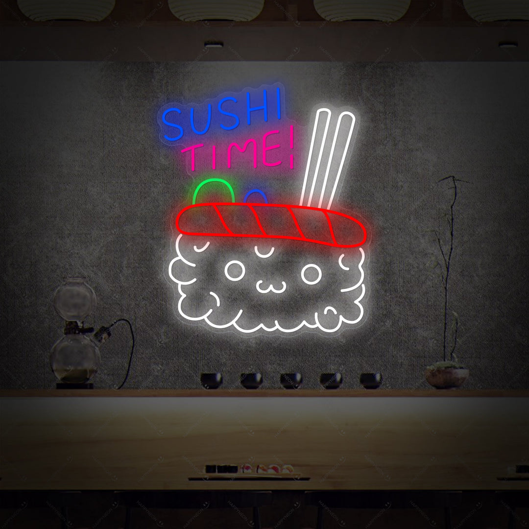 Sushi Time Neonskilt, Japansk restaurantindretning