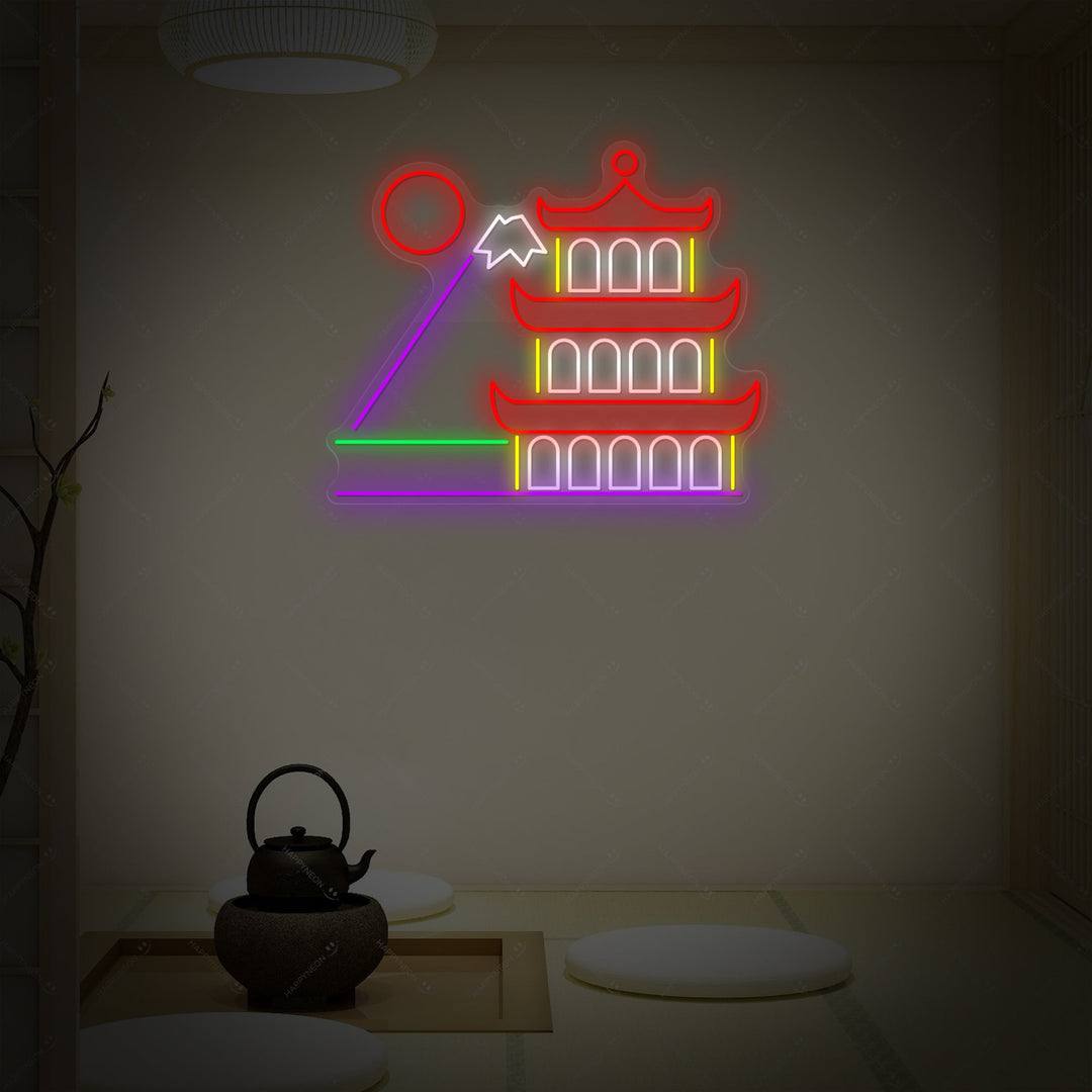 Traditionel japansk bygning Neonskilt, Japansk neonskilt
