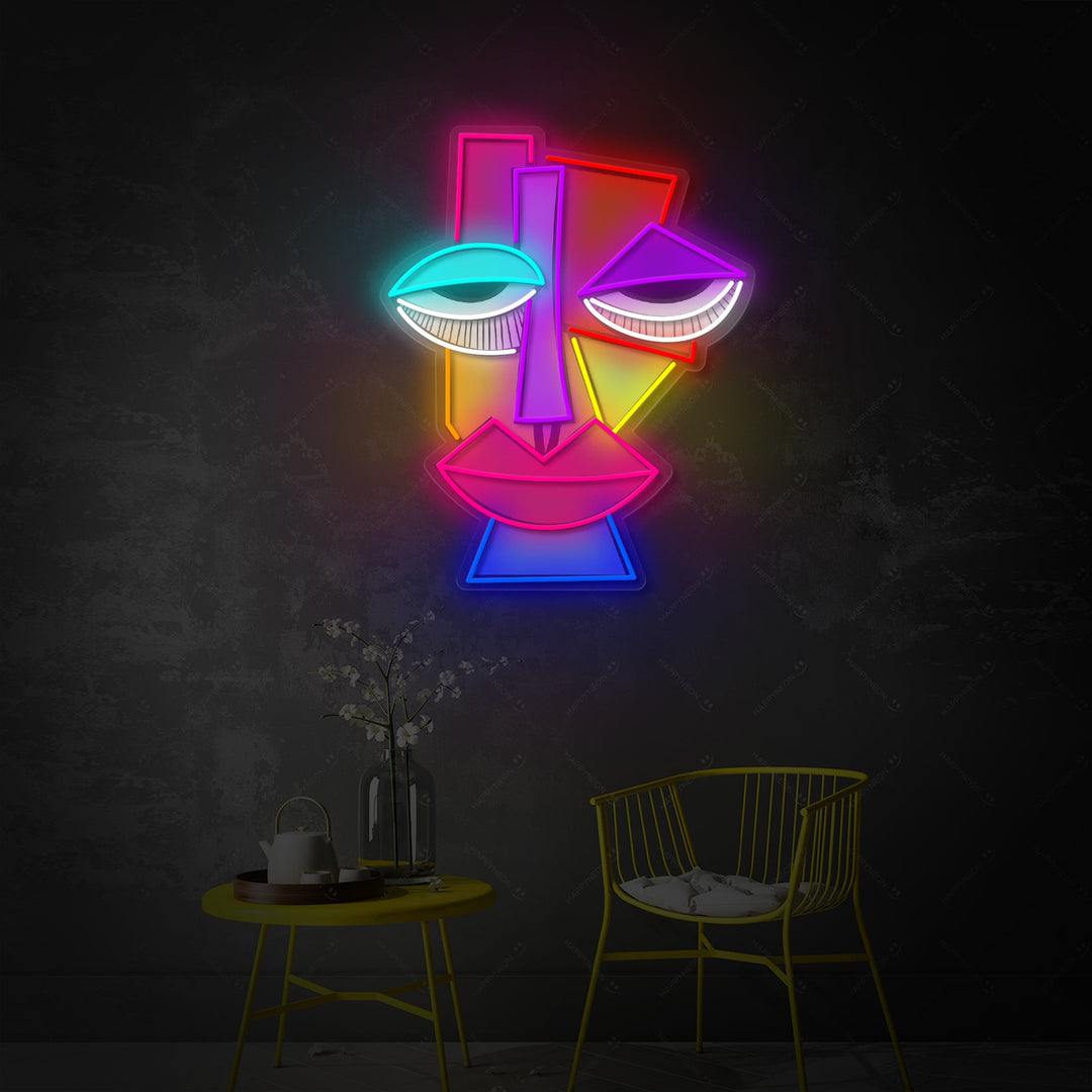 "Abstrakt Ansigt Picasso" Neonskilt