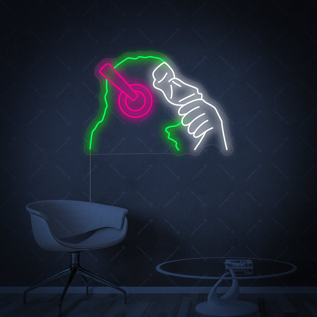 "Banksy Dj Monkey" Neonskilt