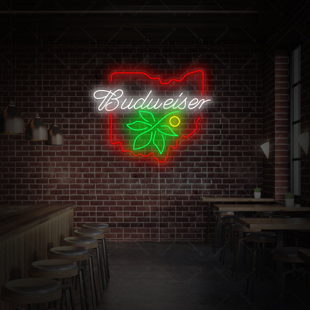 "Bud Ohio Buckeye" Neonskilt