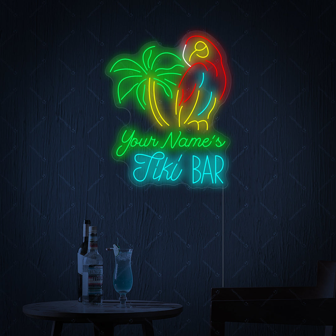 "Custom Tiki Bar" Neonskilt