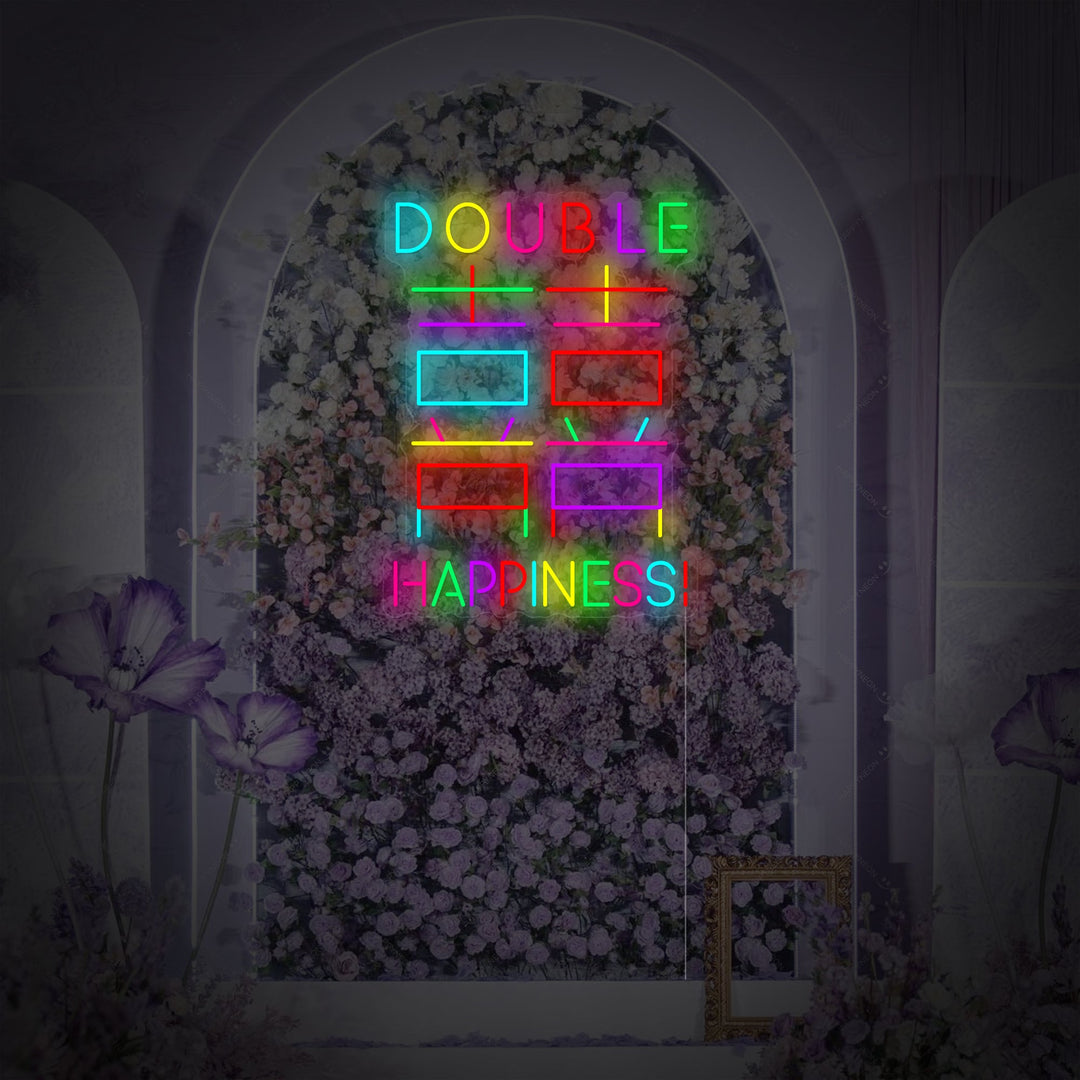 "Dobbelt lykke" Neonskilt