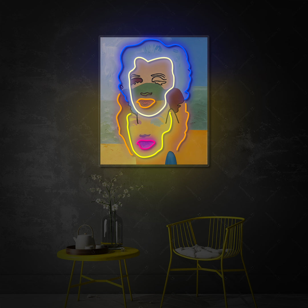 "Dobbelt Portræt" Neonskilt