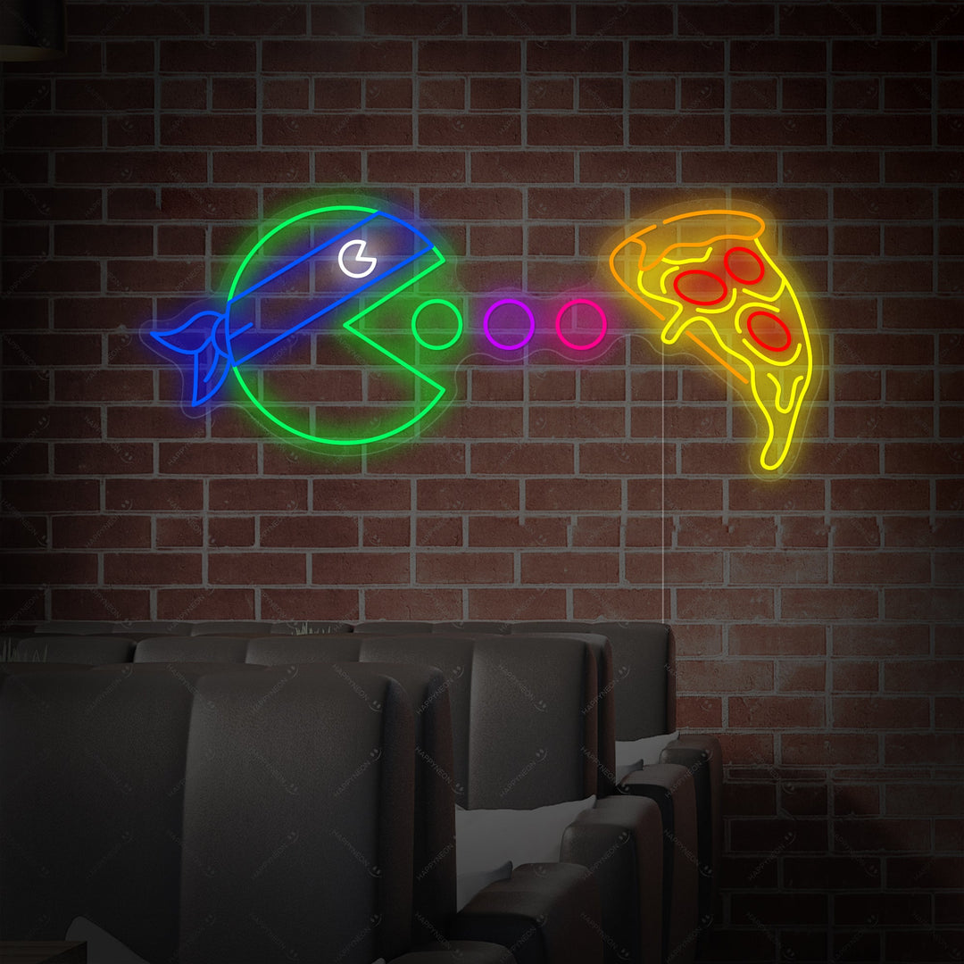 "Spis pizza" Neonskilt