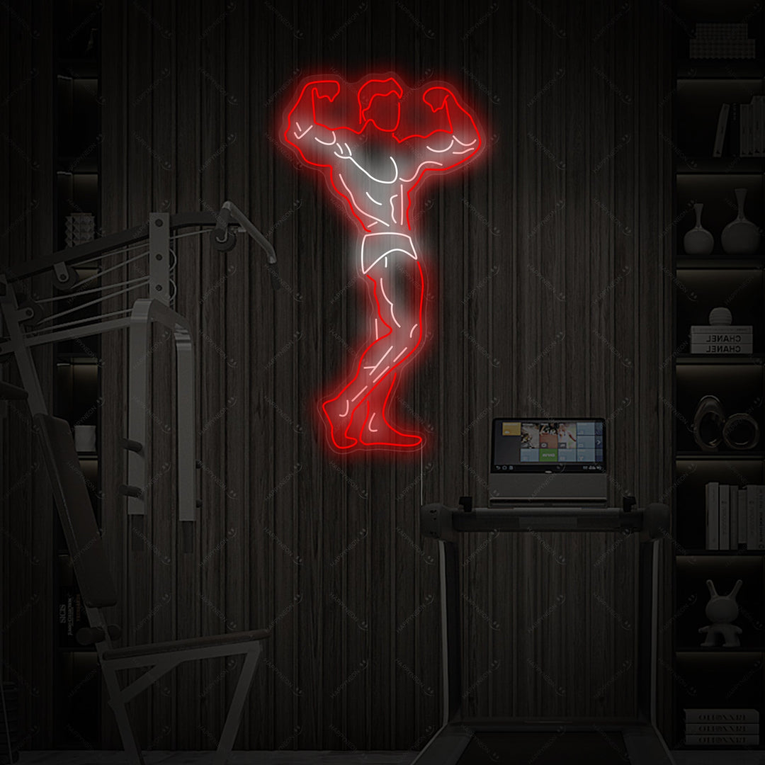 "Træningscenterets helt" Neonskilt