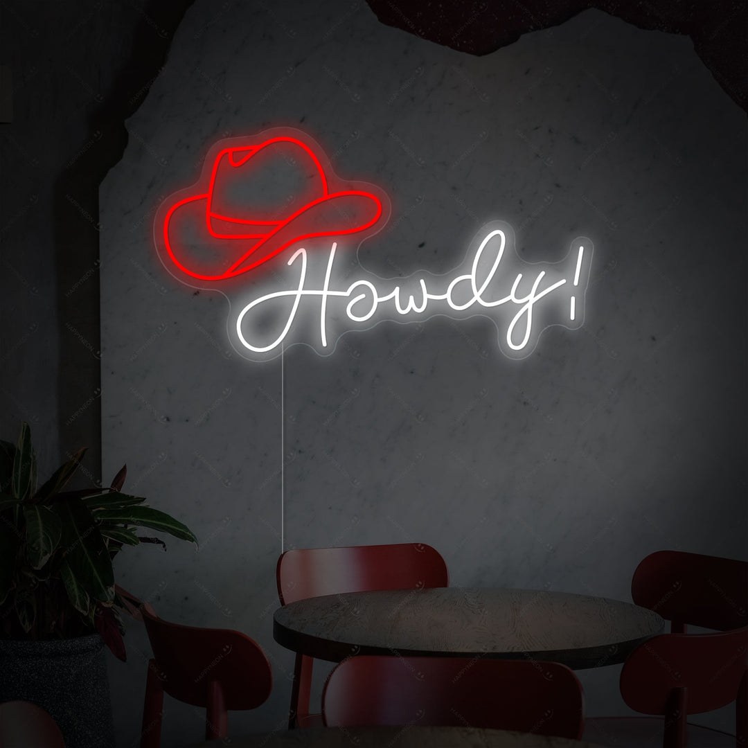 "Howdy" Neonskilt