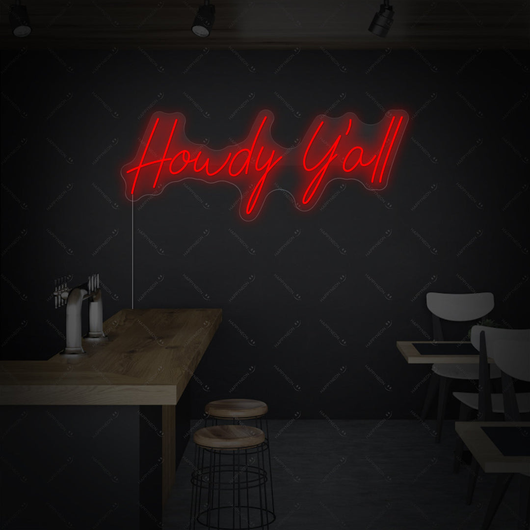 "Howdy Y'all" Neonskilt