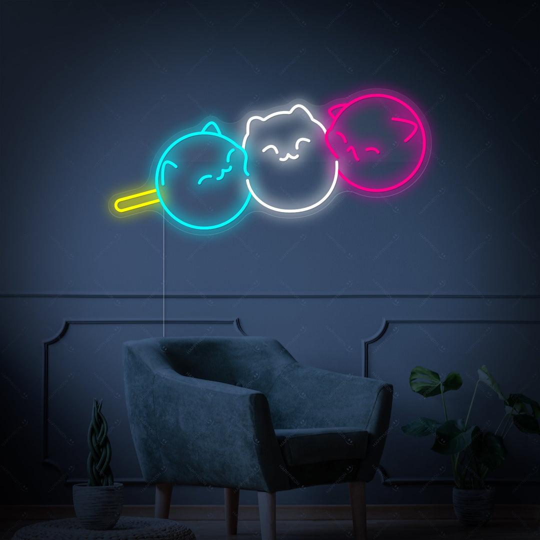 "Kawaii japansk Dango kat Dango" Neonskilt