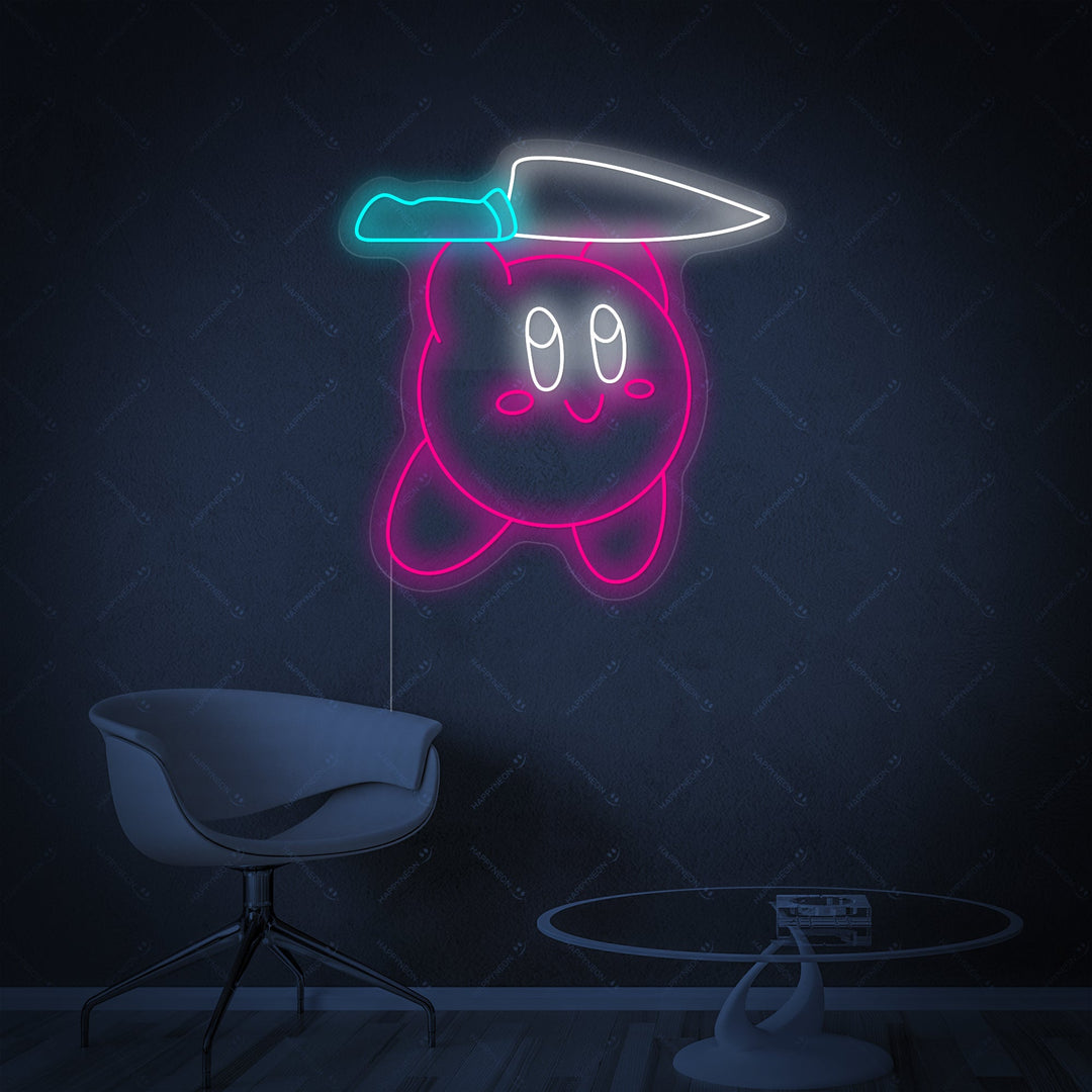"Kirby med en kniv" Neonskilt