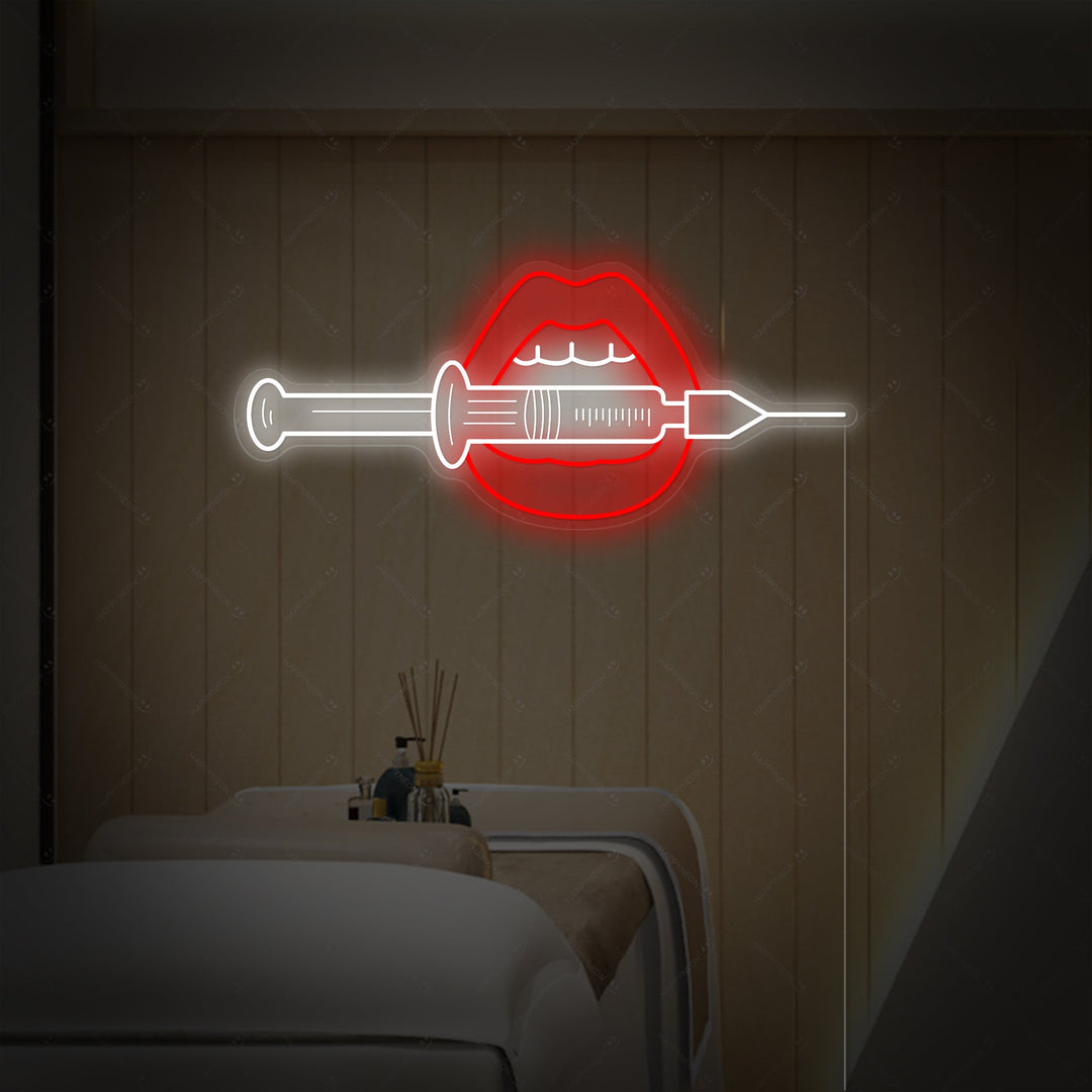 "Læbeindsprøjtning" Neonskilt