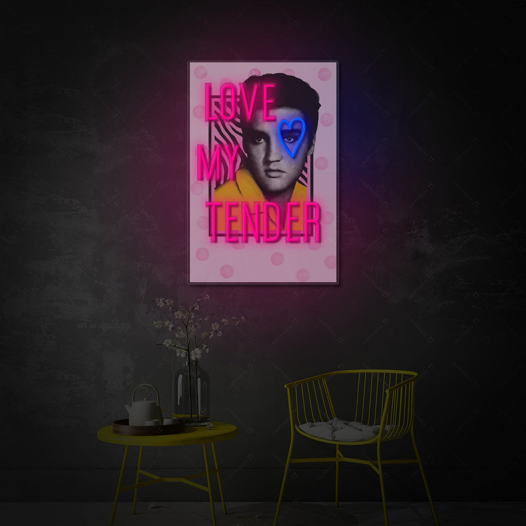 "Love Me Tender" Neonskilt