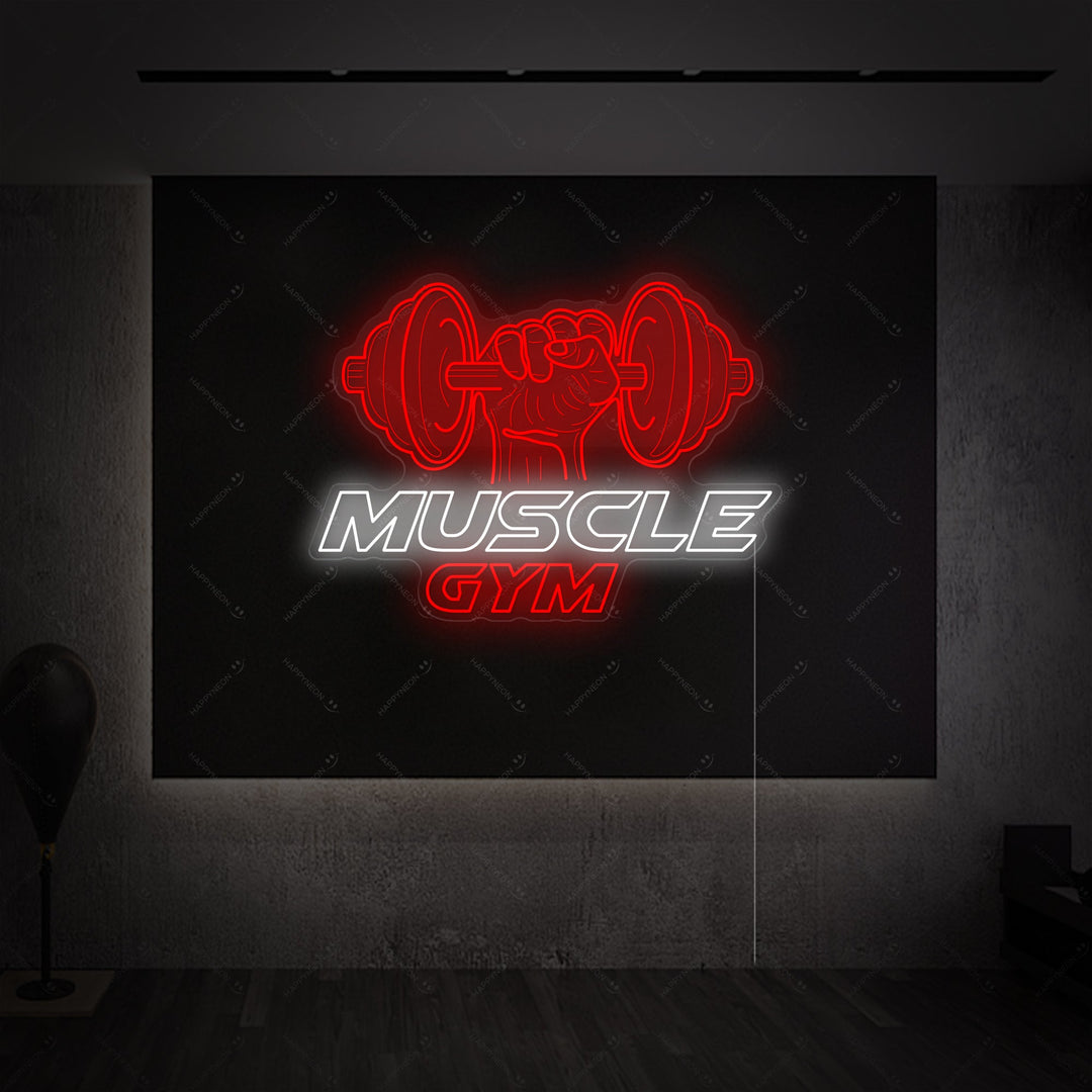 "Muscle Gym" Neonskilt