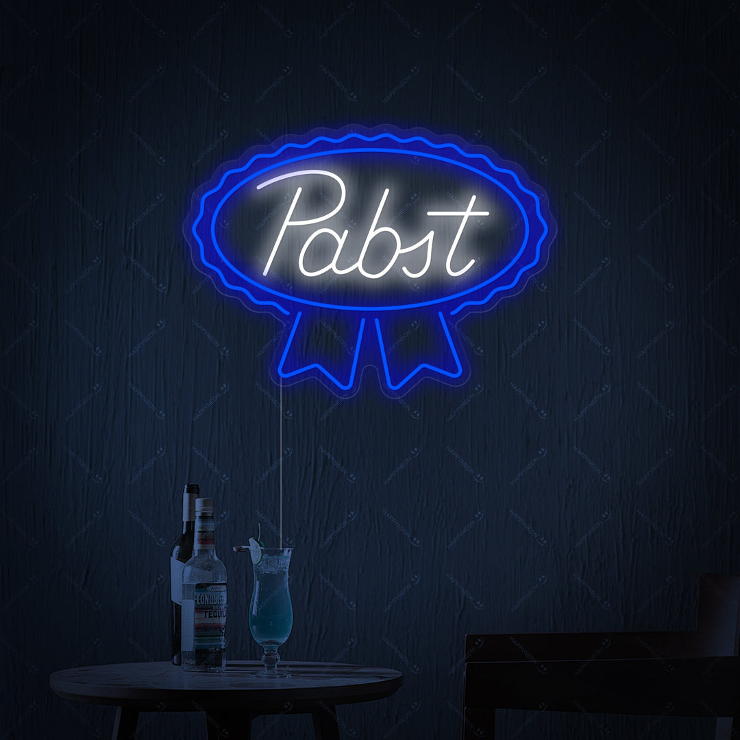 "Ny Pabst Blue Ribbon Lager Ale" Neonskilt