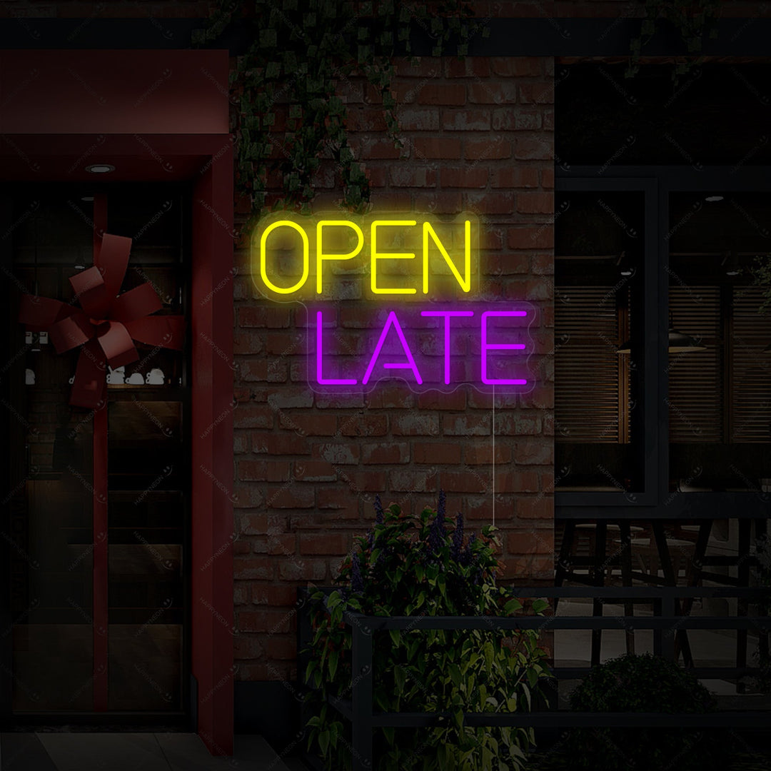 "Open Late" Neonskilt