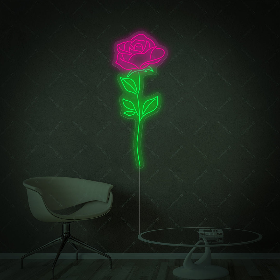 "Pink Rose" Neonskilt