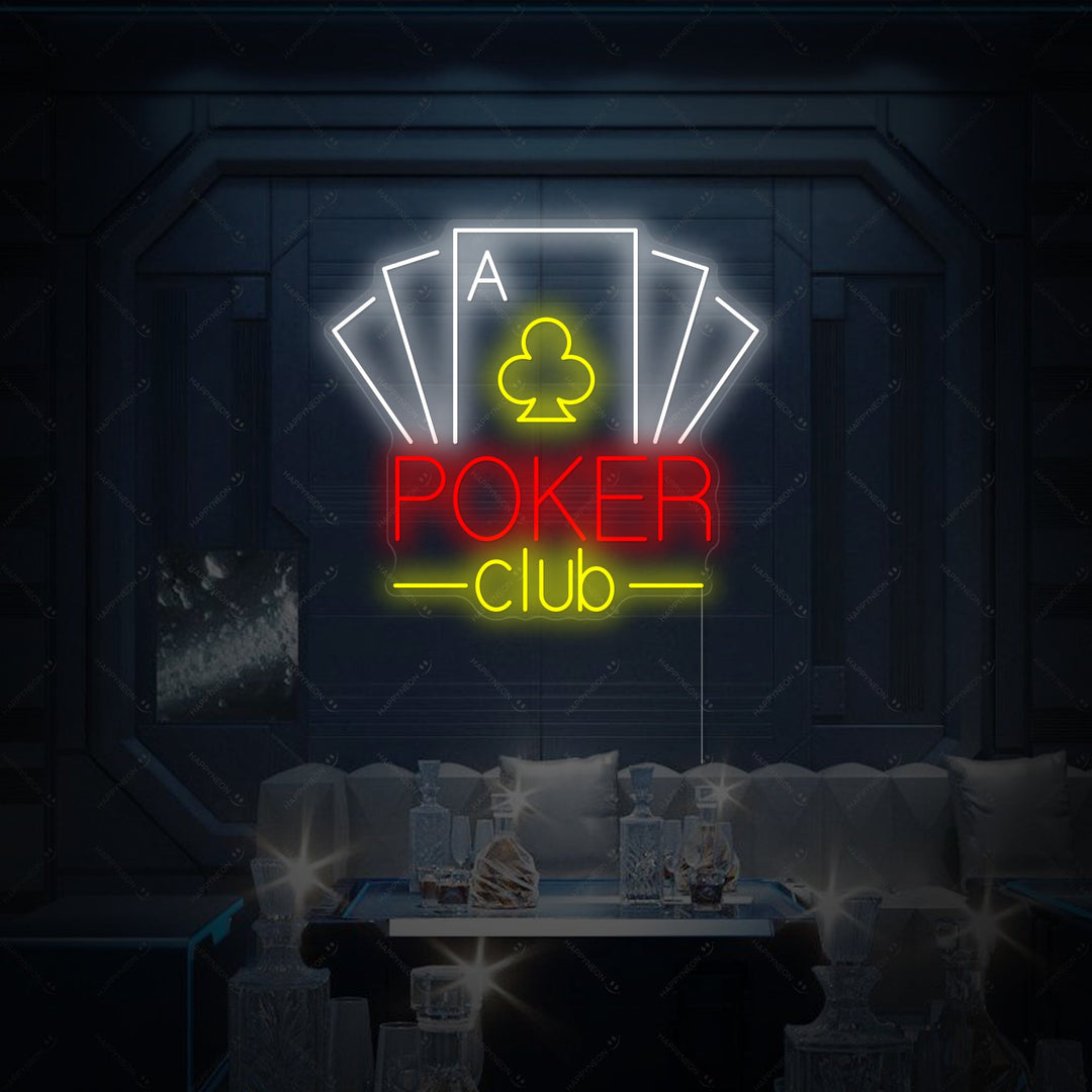 "Poker Club" Neonskilt
