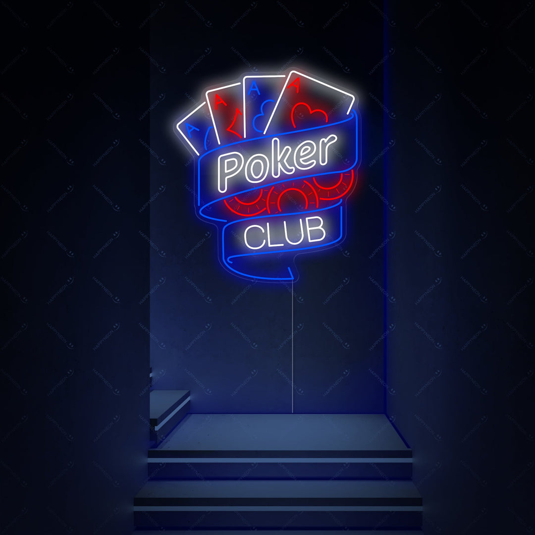 "Poker Club" Neonskilt