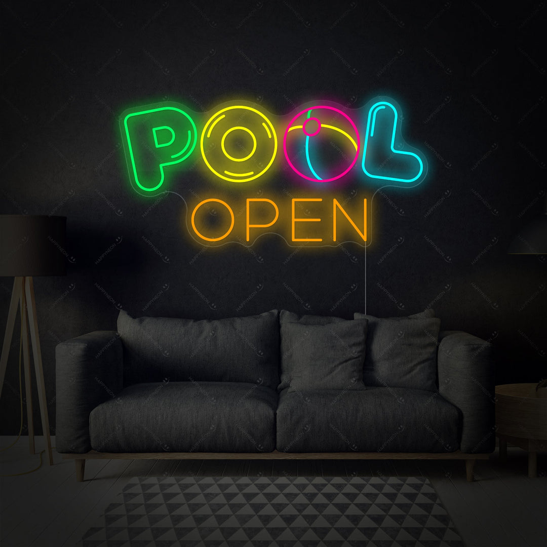 "Pool Open" Neonskilt
