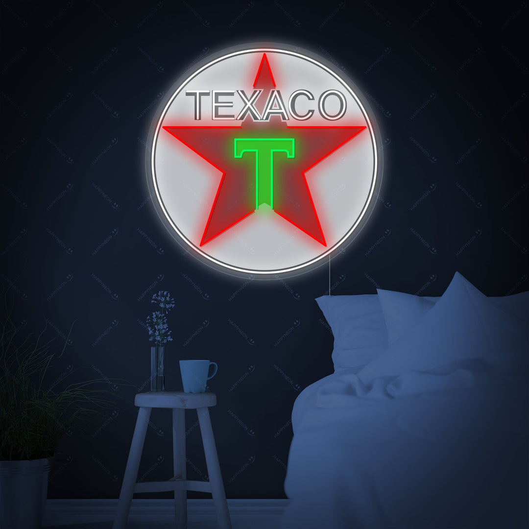 "Texaco Benzin" Neonskilt