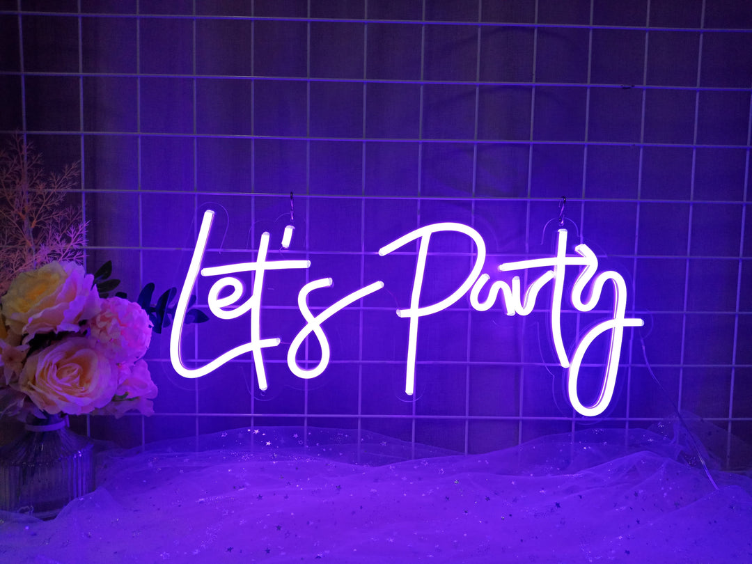"Lets Party" Neonskilt (Lagerbeholdning: 3 enheder)