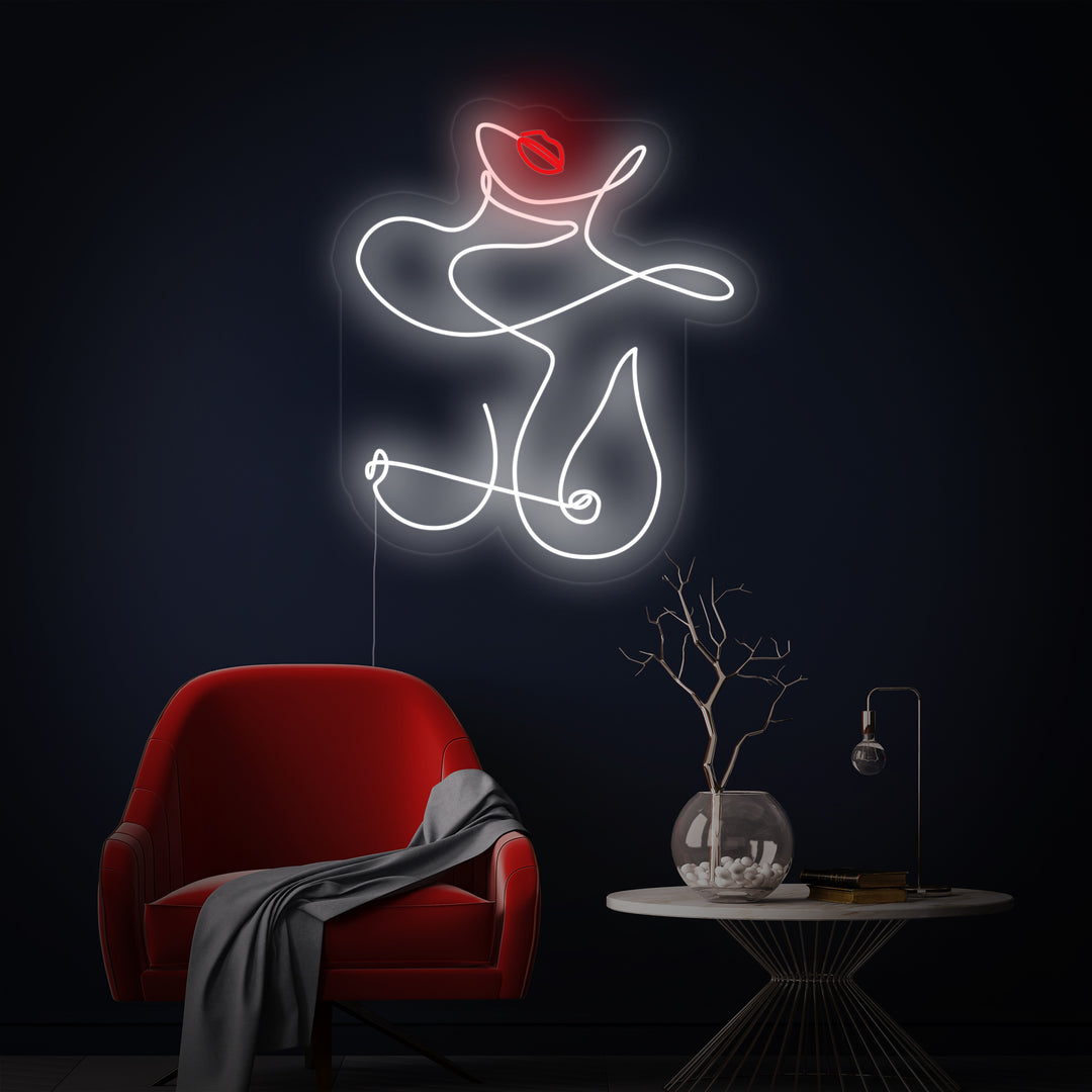 "Abstrakt Kvinde Krop" Neonskilt