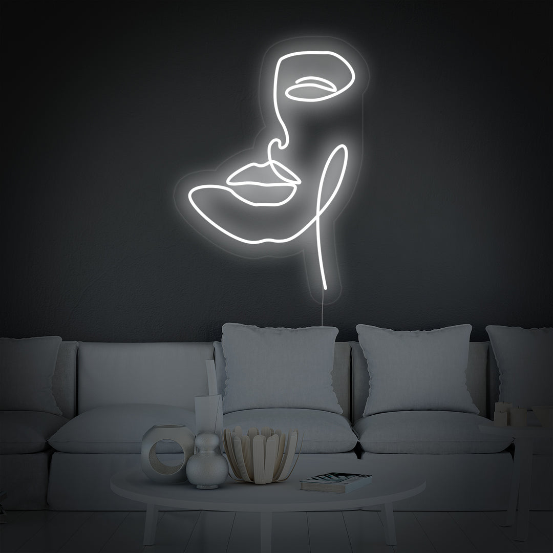 "Abstrakt Kvindeansigt" Neonskilt