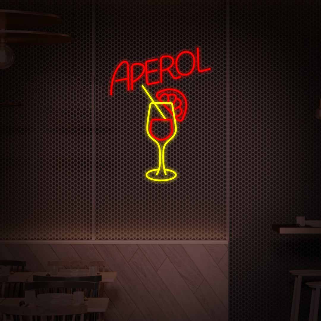 "Aperol Bar Og Glasbæger" Neonskilt