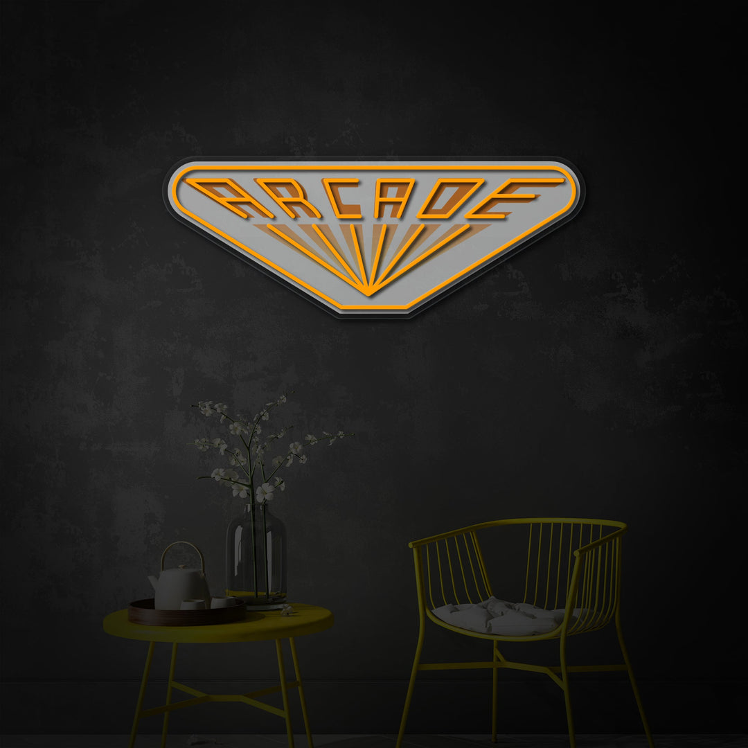 "Arcade, spillogo, tv-inspireret, fansgave" UV-printet LED-neonskilt