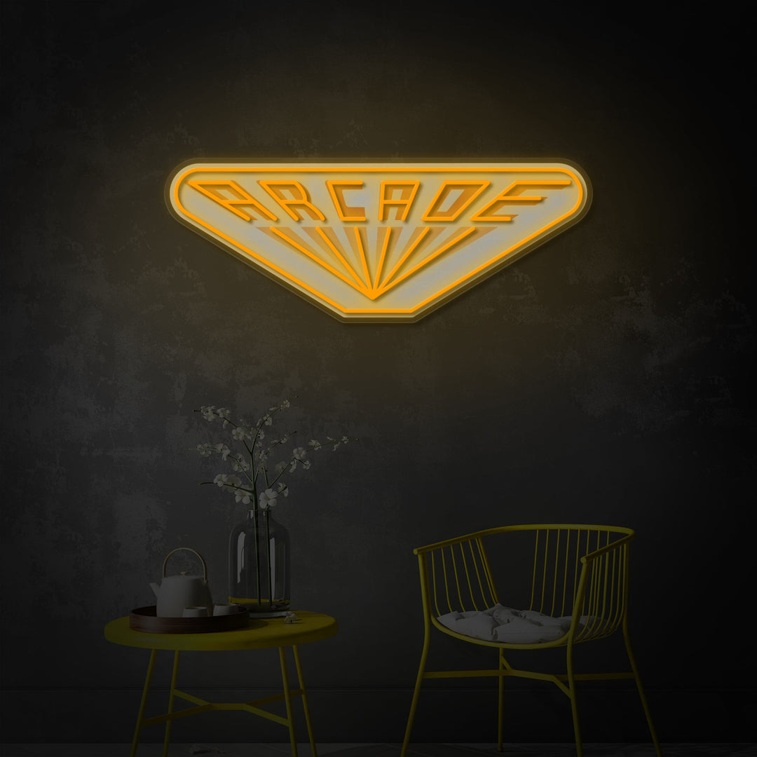 "Arcade, spillogo, tv-inspireret, fansgave" UV-printet LED-neonskilt