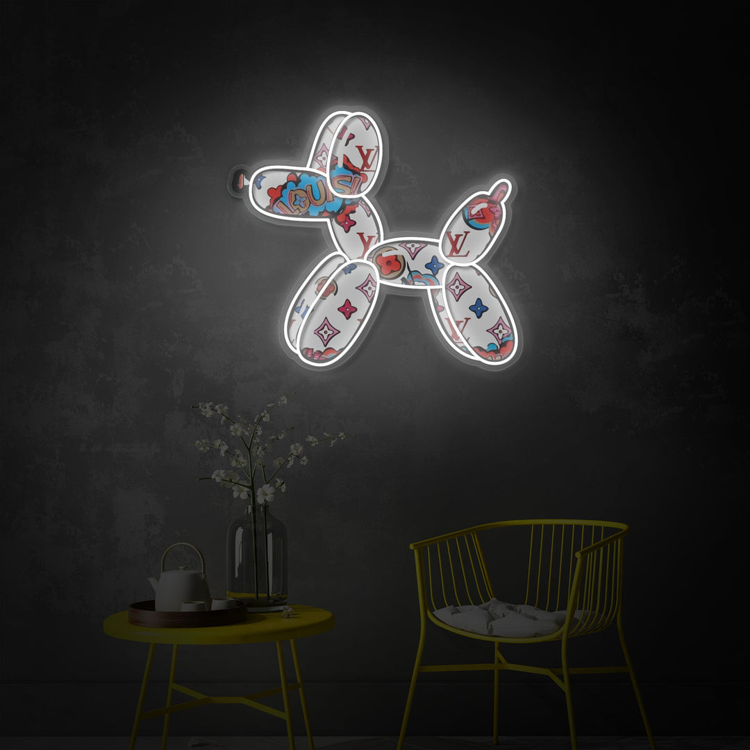 "Ballonhund luksus" UV-printet LED-neonskilt