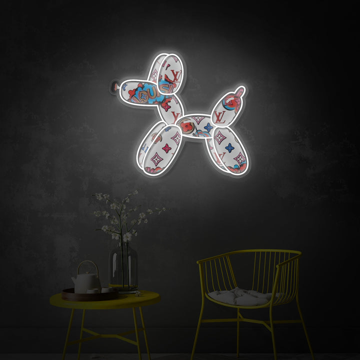 "Ballonhund luksus" UV-printet LED-neonskilt