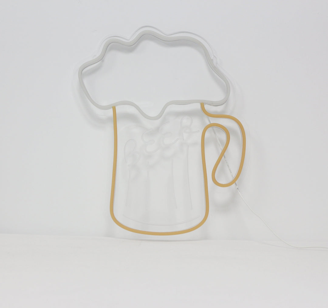 "Beer, Ølkrus" Mini Neonskilt