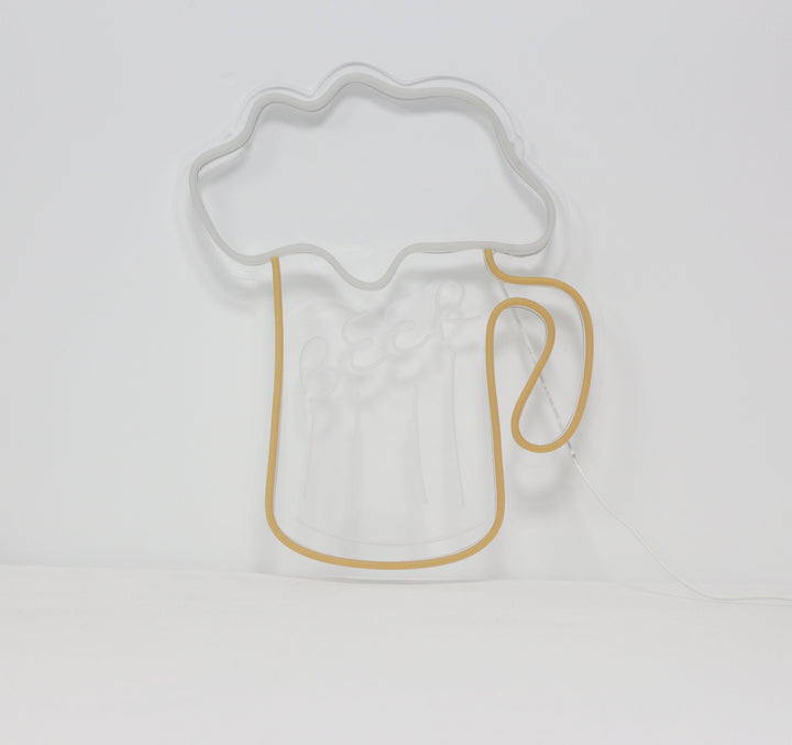 "Beer, Ølkrus" Mini Neonskilt