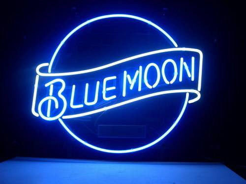 "Blue Moon Lager Beer" Neonskilt