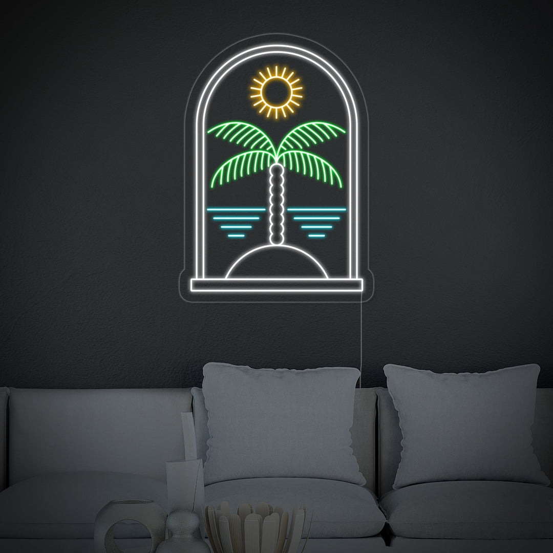 "Bohemian Plam Sun Water" Neonskilt