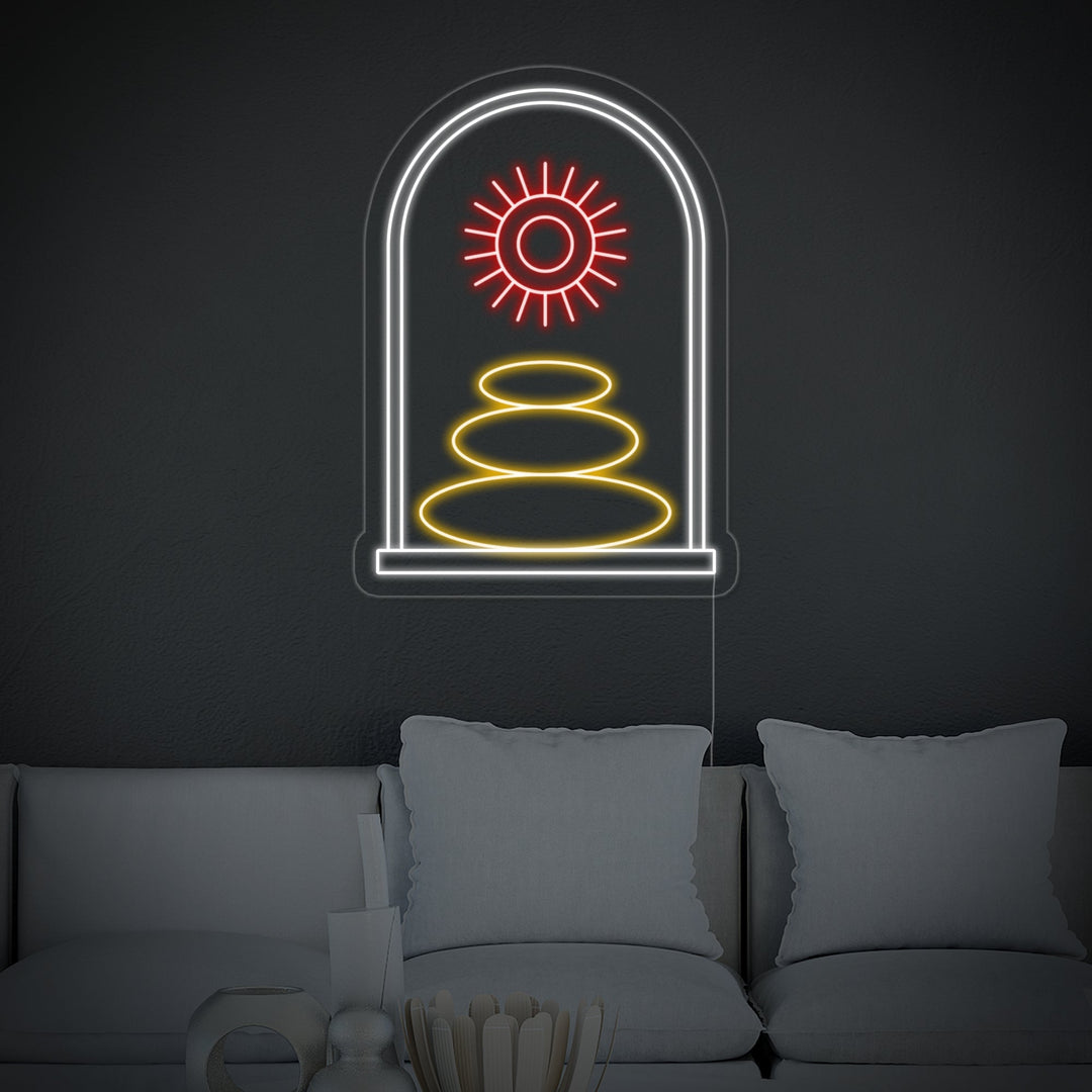 "Bohemian Sun Circles" Neonskilt