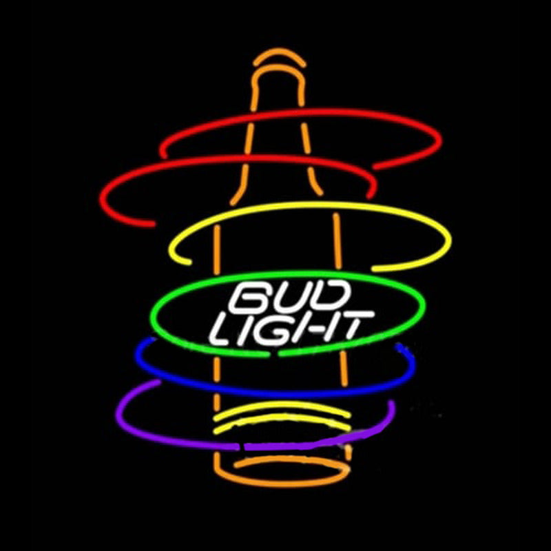 "Bud Rainbow Bottle" Neonskilt