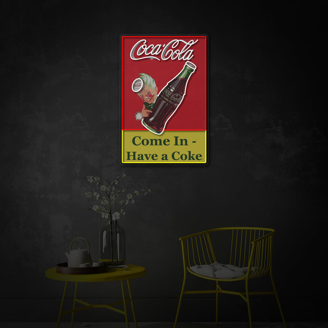 "Come In Have A Coke, drikkebutikslogo" UV-printet LED-neonskilt