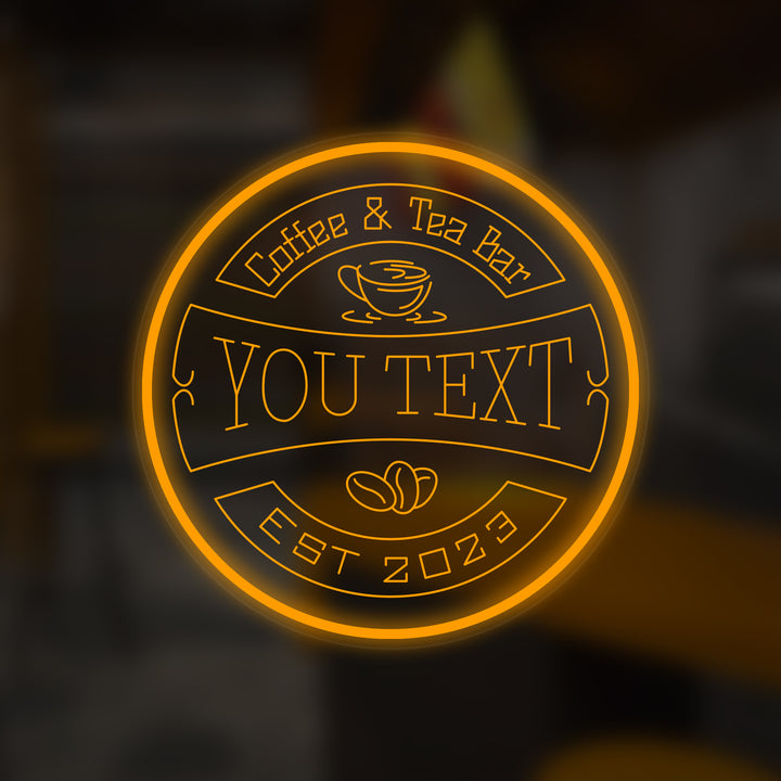 "Brugerdefineret Tekst Til Café" Mini Neon Skilt