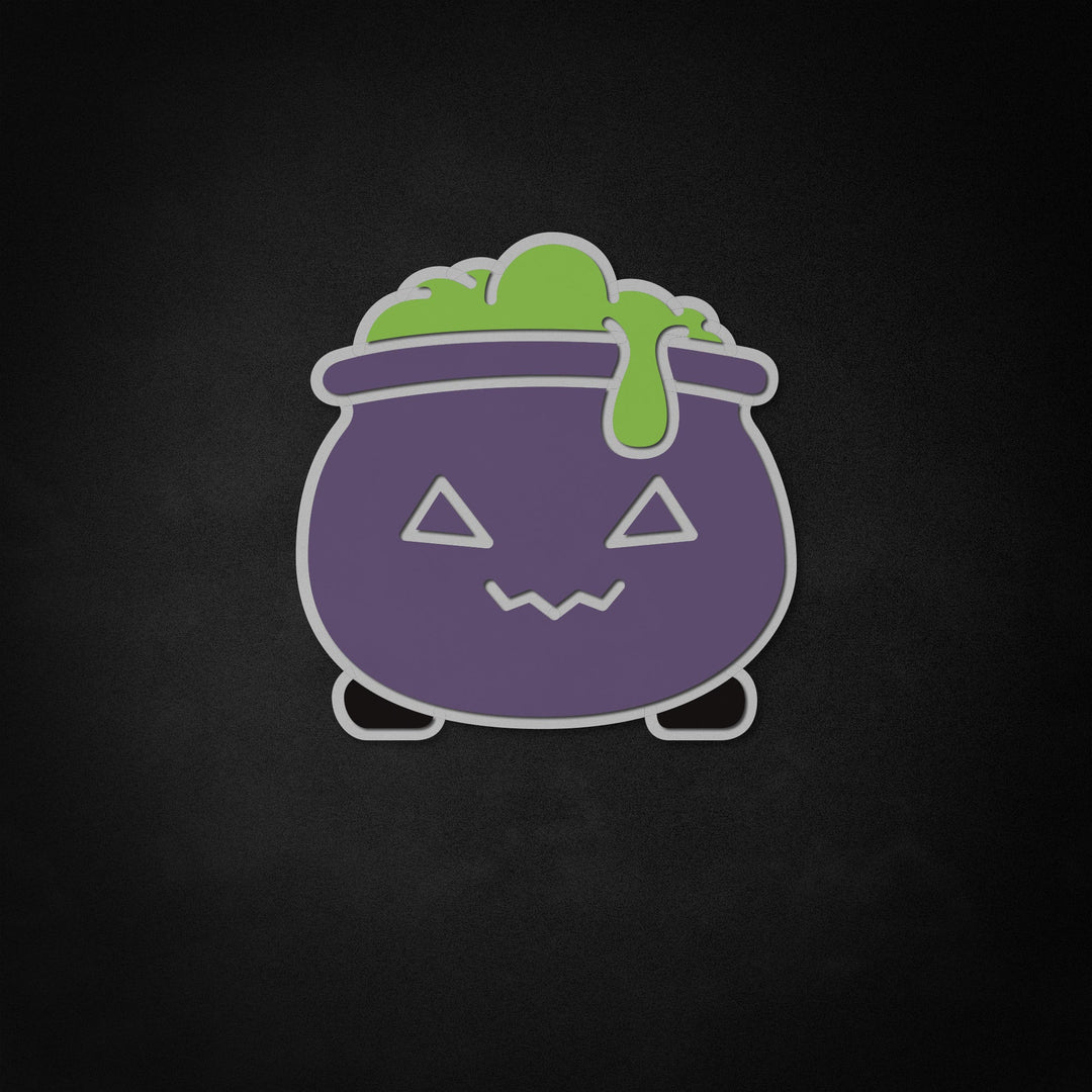 "Sødt heksekedelskilt, Halloween indretning" Neon Like