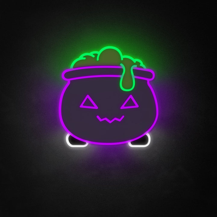 "Sødt heksekedelskilt, Halloween indretning" Neon Like