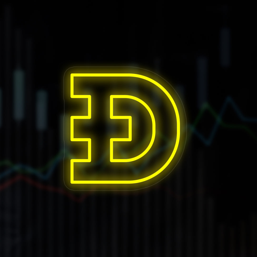 "Dogecoin" Neonskilt