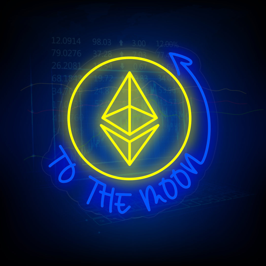 "Ethereum, to the Moon" Neonskilt